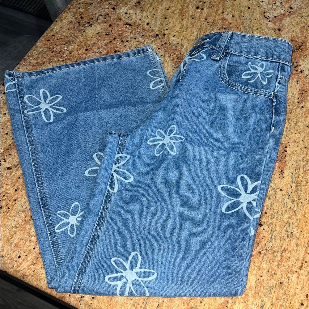 Justice Blue Floral Kids Jeans